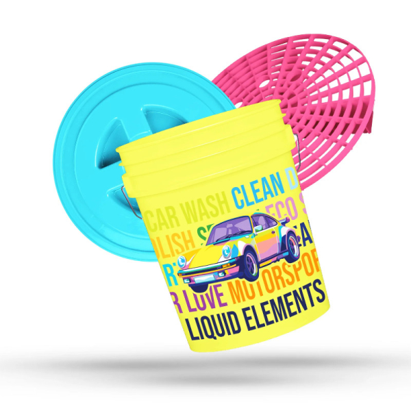 Liquid Elements Wascheimer 22 Liter inkl. Schmutzsieb und Deckel "Pop Art"